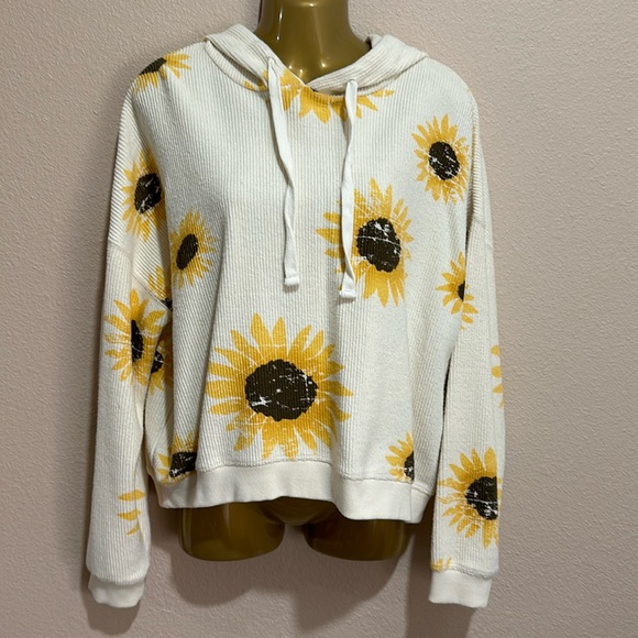 Altar'd State Tops - ALTAR’D STATE Sunflower Hoodie Sweatshirt,
App measure is 22 in x 19 length